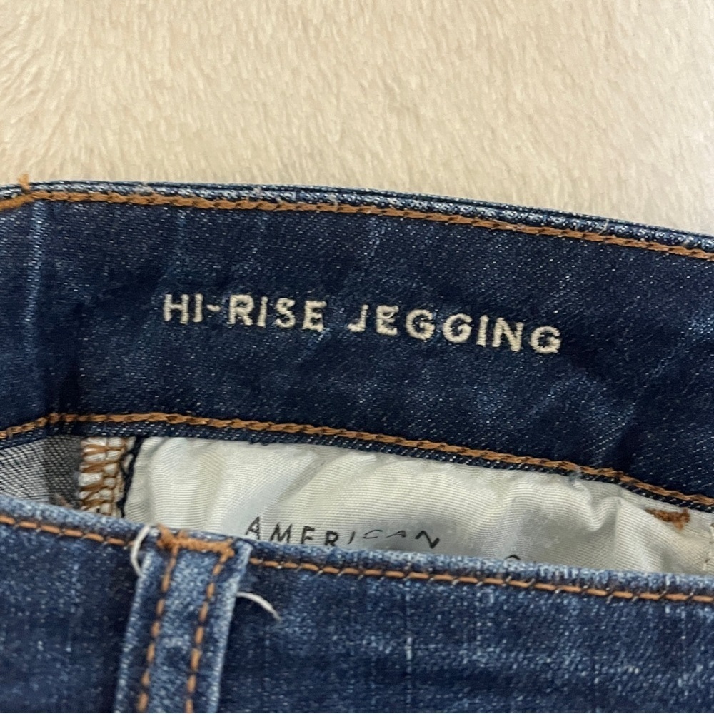 American Eagle Next Level Stretch Hi-Rise Jeggings Distressed Blue 4S - Picture 10 of 15